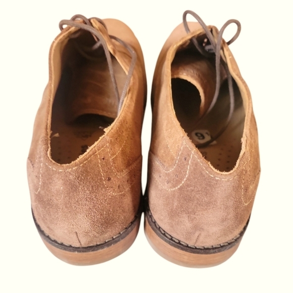 Hush Puppies Men's Tan Brogue Oxford Lace Up Suede Shoes Size 9 - Picture 5 of 8